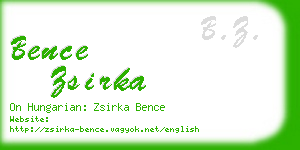 bence zsirka business card